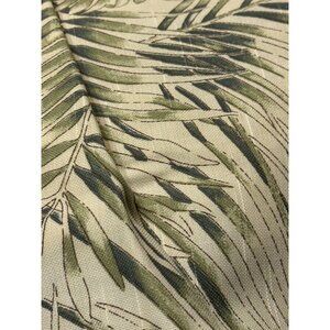 Palm Leaf Print Upholstery Fabric Tropical Design Beige Green 100% Cotton